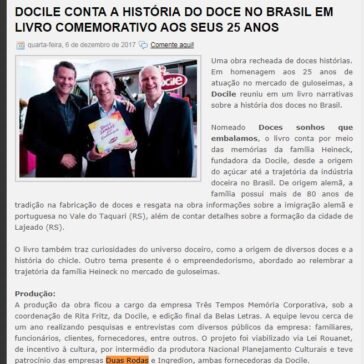 DOCILE CONTA A HISTÓRIA DO DOCE NO BRASIL EM LIVRO COMEMORATIVO AOS SEUS 25 ANOS – Esporte Cultura