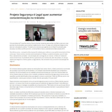 Projeto Segurança é Legal quer aumentar conscientização no trânsito – Revista Apólice