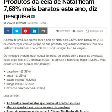 Produtos da ceia de Natal ficam 7,68% mais baratos este ano – UOL