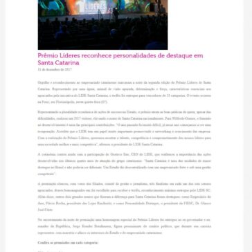 Prêmio Líderes reconhece personalidades de destaque em Santa Catarina – Estrutura de Comunicação