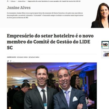 Empresário do setor hoteleiro é o novo membro do Comitê de Gestão do LIDE SC – Nd Online