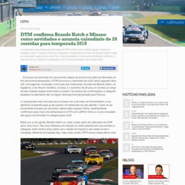 DTM confirma Brands Hatch e Misano como novidades e anuncia calendário de 20 corridas para temporada 2018 – Grande Prêmio
