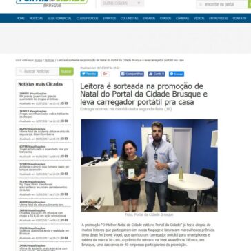 Leitora é sorteada na promoção de Natal do Portal da Cidade Brusque e leva carregador portátil pra casa – Portal da Cidade