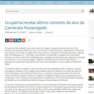 Urupema recebe último concerto do ano da Camerata Florianópolis – Floripa News