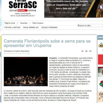 Camerata Florianópolis sobe a serra para se apresentar em Urupema – Portal SerraSC