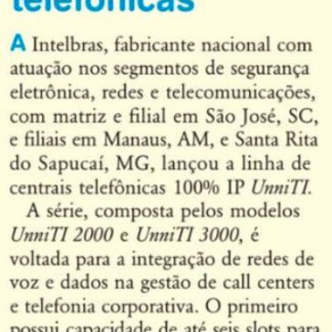 Intelbras lança linha de centrais telefônicas – RTI