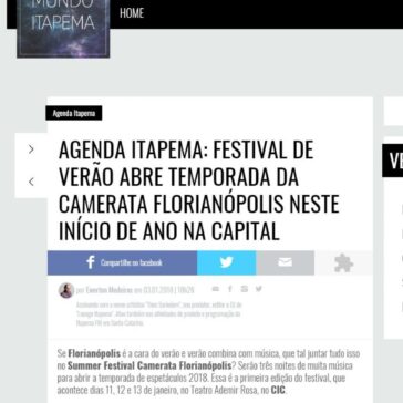 Agenda Itapema: festival de verão abre temporada da Camerata Florianópolis neste início de ano na Capital – Itapema FM