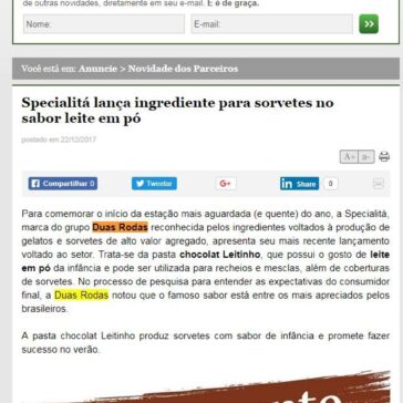 Specialitá lança ingrediente para sorvetes no sabor leite em pó – MilkPoint