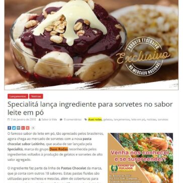 Specialitá lança ingrediente para sorvetes no sabor leite em pó – Sabor à Vida Gastronomia