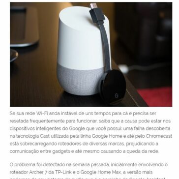 Dispositivos do Google estão causando falhas em redes Wi-Fi – Meio Bit