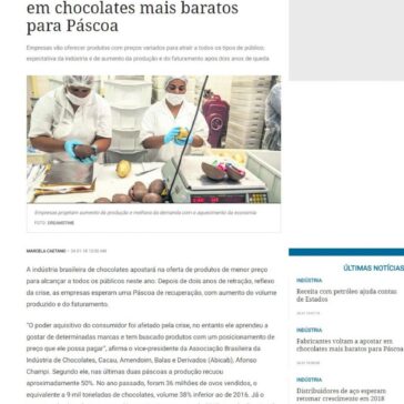 Fabricantes voltam a apostar em chocolates mais baratos para Páscoa – DCI (On-line)