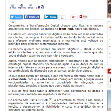 O Banco é Digital, mas e a arquitetura de dados e informações? – Terra Cio