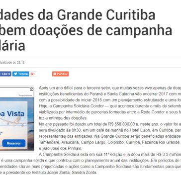 Entidades da Grande Curitiba recebem doações de campanha solidária – Bem Paraná
