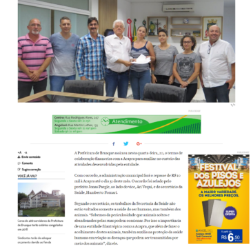 Prefeitura de Brusque recua e repassará recursos financeiros à Acapra – O Município