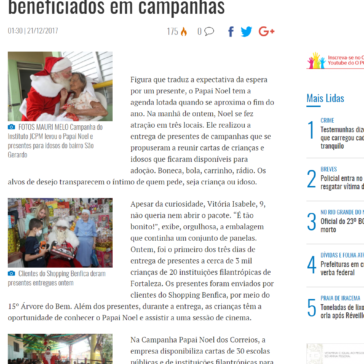 Papai Noel dá presentes a crianças e idosos beneficiados em campanhas – O Povo