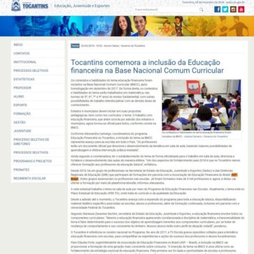 Tocantins comemora a inclusão da Educação financeira na Base Nacional Comum Curricular – Governos do Estado do Tocantins