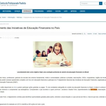 Mapeamento das Iniciativas de Educação Financeira no País – Centro do Professorado Paulista