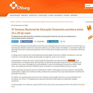 5ª Semana Nacional de Educação Financeira acontece entre 14 a 20 de maio – CNseg