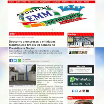 Desconto a empresas e entidades filantrópicas tira R$ 60 bilhões da Previdência Social – Acontece em Aparecida