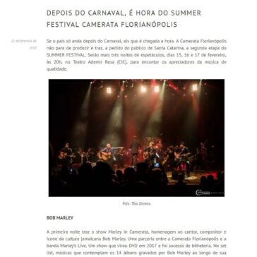 DEPOIS DO CARNAVAL, É HORA DO SUMMER FESTIVAL CAMERATA FLORIANÓPOLIS – Reduto da MPB