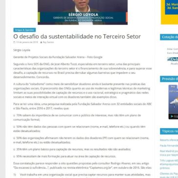 O desafio da sustentabilidade no Terceiro Setor – Jornal Dia a Dia