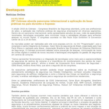 29° Cobrase aborda panorama internacional e aplicação de boas práticas no país durante a Exposec – Feiras do Brasil
