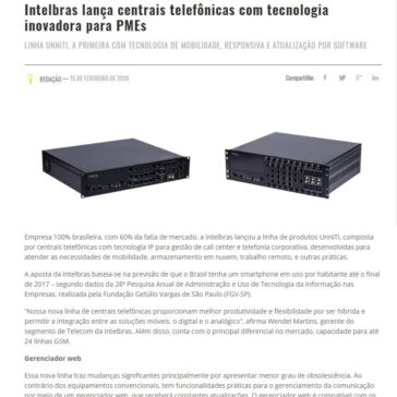 Intelbras lança centrais telefônicas com tecnologia inovadora para PMEs – Ponto ISP