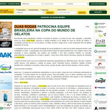 DUAS RODAS PATROCINA EQUIPE BRASILEIRA NA COPA DO MUNDO DE GELATOS – Aditivos & Ingredientes