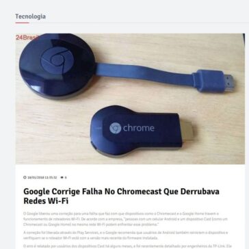 Google corrige falha no Chromecast que derrubava redes Wi-Fi – 24Brasil