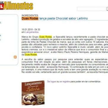 Duas Rodas lança pasta Chocolat sabor Leitinho – Brasil Alimentos