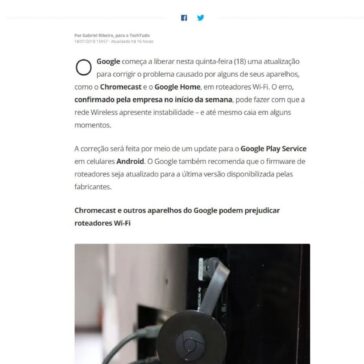 Google libera correção para Chromecast que pode derrubar conexão Wi-Fi – Tech tudo