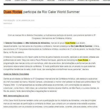 Duas Rodas participa da Rio Cake World Summer – Revista IT