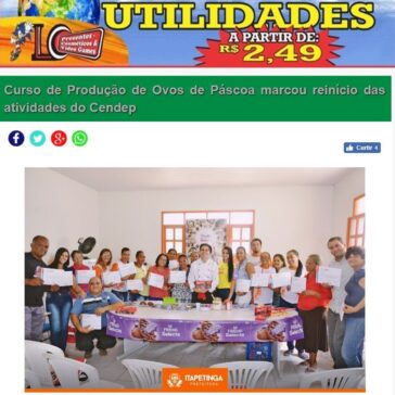Curso de Produção de Ovos de Páscoa marcou reinício das atividades do Cendep – Tribuna de Itapetinga