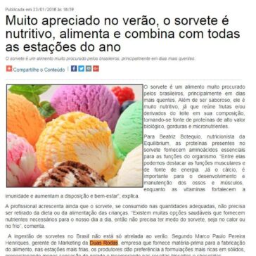 Muito apreciado no verão, o sorvete é nutritivo, alimenta e combina com todas as estações do ano – O Nortão Jornal