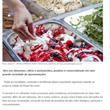Muito apreciado no verão, o Sorvete é nutritivo, alimenta e combina com todas as estações do ano – Food Service News