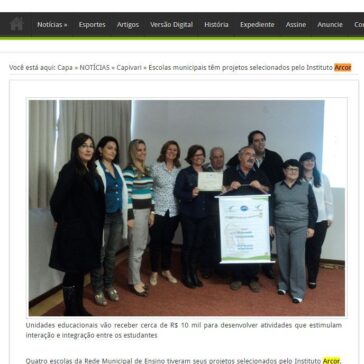 Escolas municipais têm projetos selecionados pelo Instituto Arcor – Jornal O Semanário