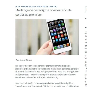Mudança de paradigma no mercado de celulares premium – Carlos Trentini