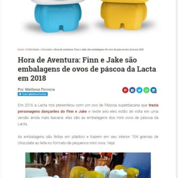 Hora de Aventura: Finn e Jake são embalagens de ovos de páscoa da Lacta em 2018 – Geek Publicitário