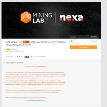 MINING LAB no CIETEC: venha aplicar sua tecnologia com a Nexa Resources – Sympla