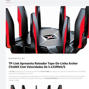 TP-Link apresenta roteador topo-de-linha Archer C5400X com velocidades de 5.433Mbit/s – 24Brasil