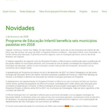 Programa de Educação Infantil beneficia seis municípios paulistas em 2018 – Rede Nacional Primeira Infância