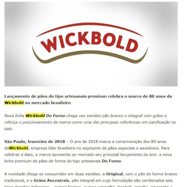 Wickbold apresenta linha de pães com versão integral inédita – Food Service News