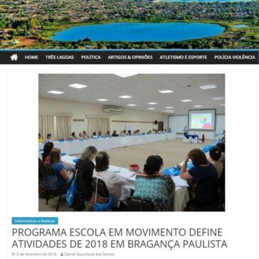 PROGRAMA ESCOLA EM MOVIMENTO DEFINE ATIVIDADES DE 2018 EM BRAGANÇA PAULISTA – Jornal Dia Dia