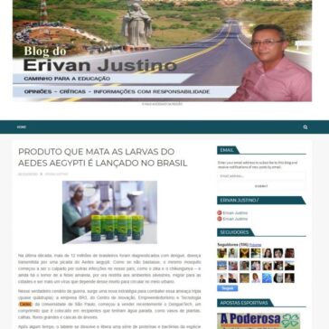 PRODUTO QUE MATA AS LARVAS DO AEDES AEGYPTI É LANÇADO NO BRASIL – Blog do Erivan Justino