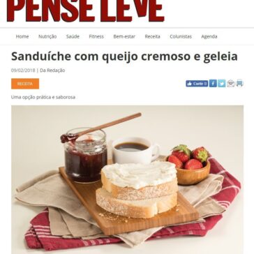 Sanduíche com queijo cremoso e geleia – Revista Pense Leve