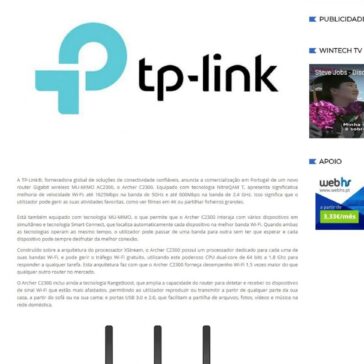 TP-Link lança o novo router sem fios Gigabit MU-MIMO AC2300 Archer C2300 – WINTECH
