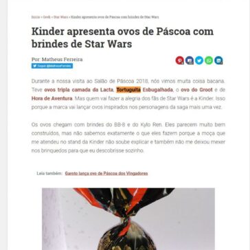 Kinder apresenta ovos de Páscoa com brindes de Star Wars – Geek Publicitário