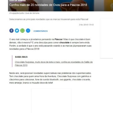 Guia da Semana Confira mais de 20 novidades de Ovos para a Páscoa 2018 – Terra