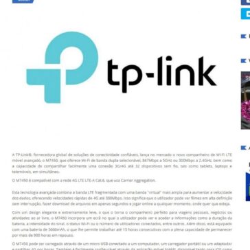 TP-Link apresenta router portátil M7450 – WINTECH