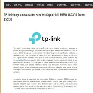 TP-Link lança o novo router sem fios Gigabit MU-MIMO AC2300 Archer C2300  – A Minha Casa Digital
